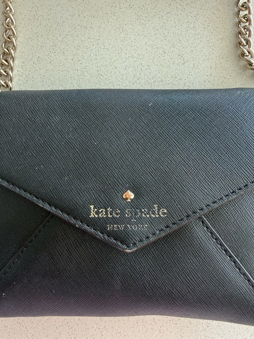 Kate Spade Black Envelope Crossbody Clutch Purse - Picture 2 of 8